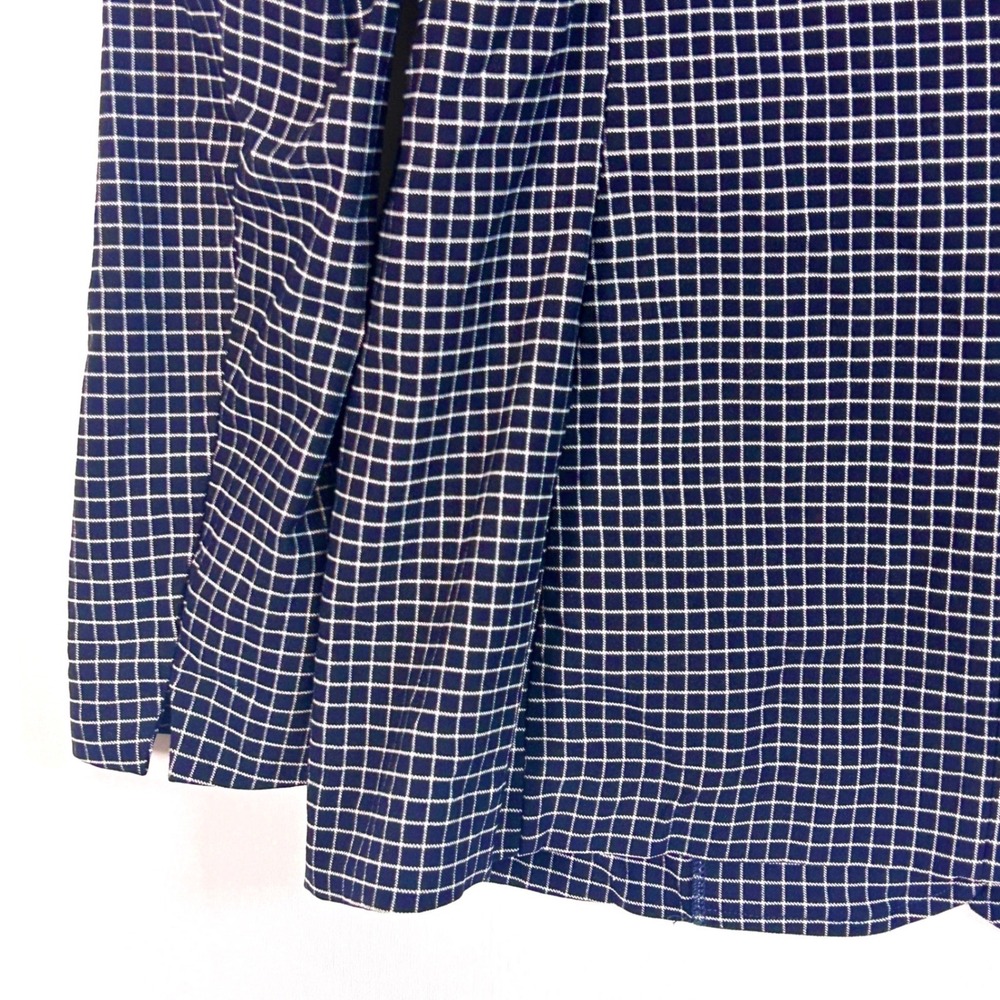 Anne Klein Blazer Jacket Women's Medium Navy Blue White Stretch 90s Office Siren - Picture 9 of 12